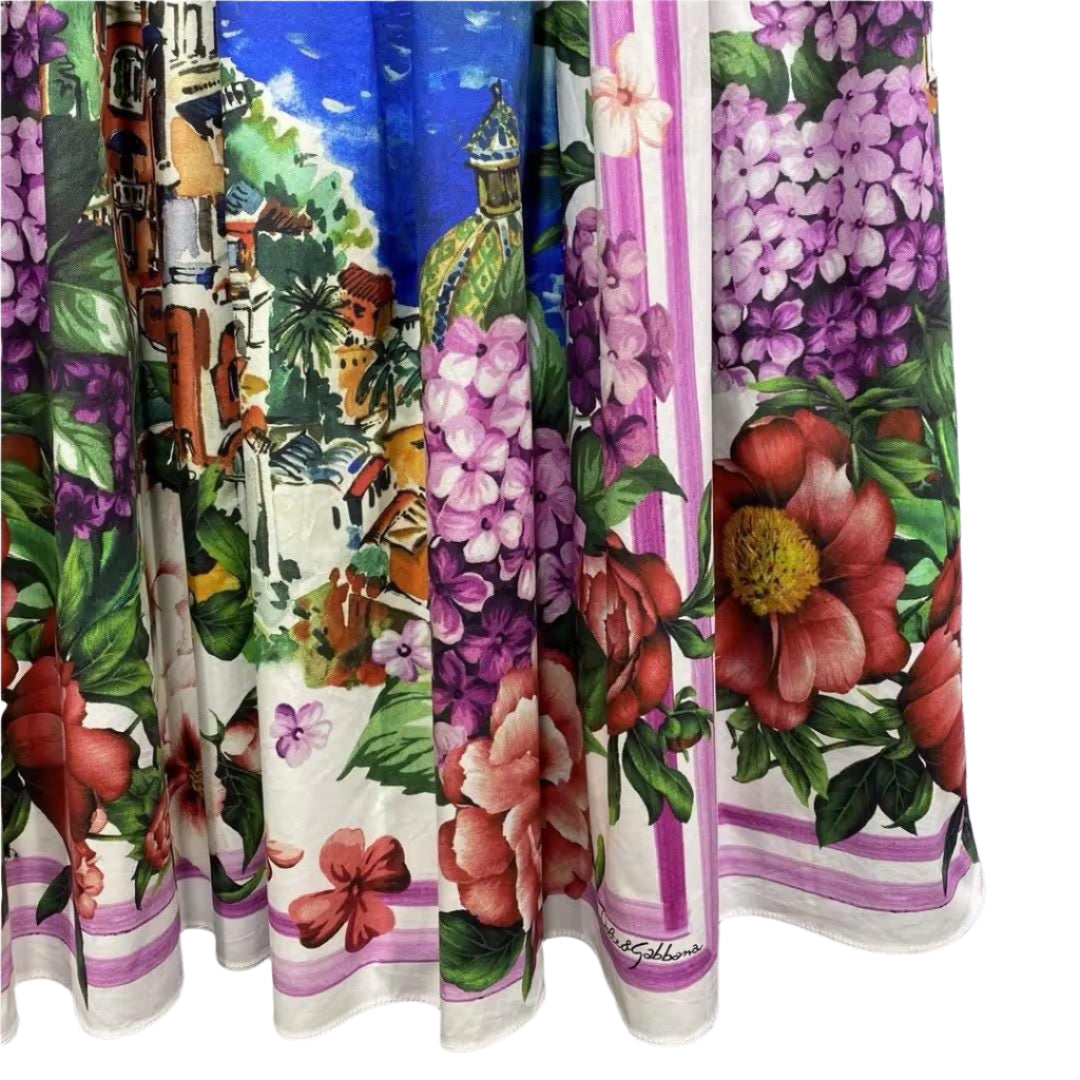 108 LATEST PRINT Handmade Italian Positano print cotton skirt - Dress By Vicky