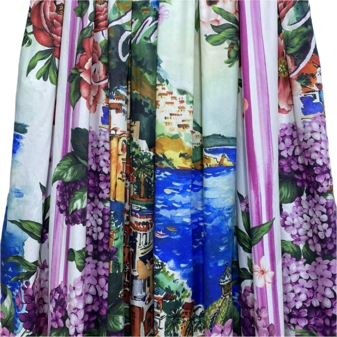 108 LATEST PRINT Handmade Italian Positano print cotton skirt - Dress By Vicky