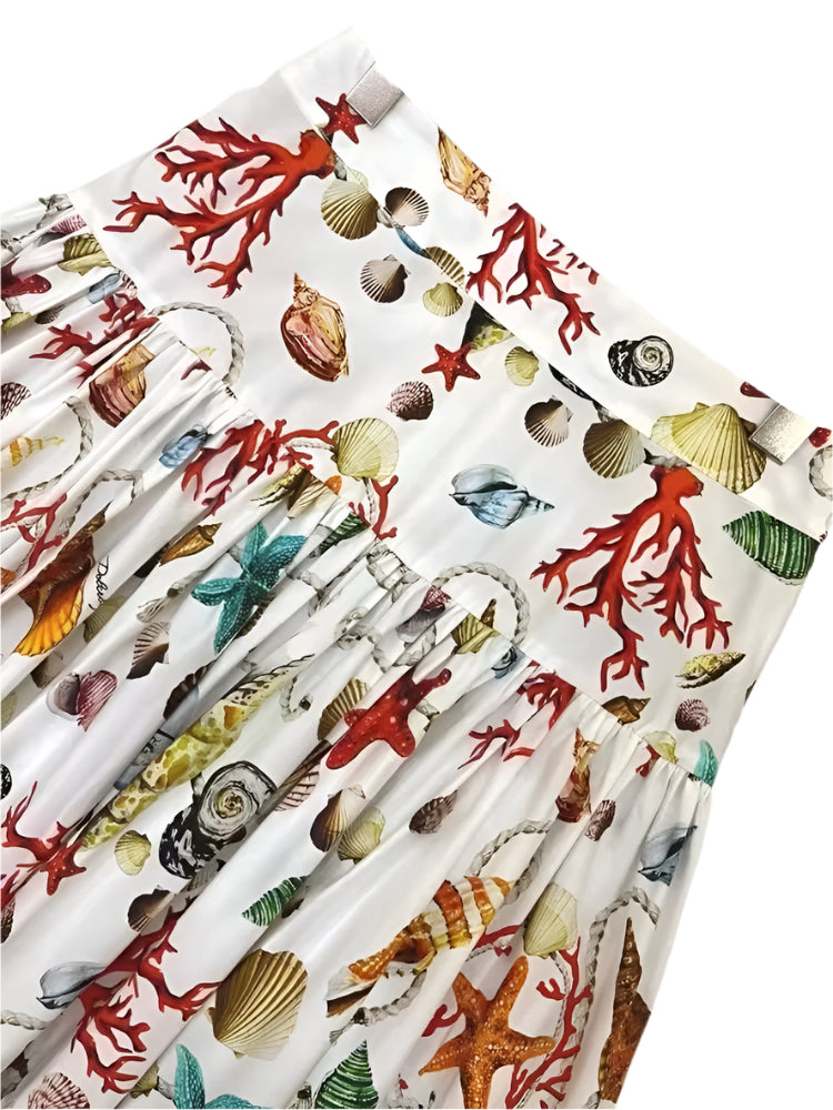 32 LATEST PRINT Handmade Italian Seashell print cotton skirt - Dress By Vicky