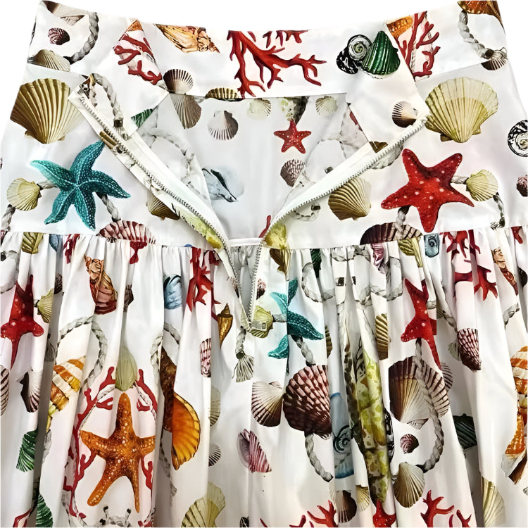 32 LATEST PRINT Handmade Italian Seashell print cotton skirt - Dress By Vicky