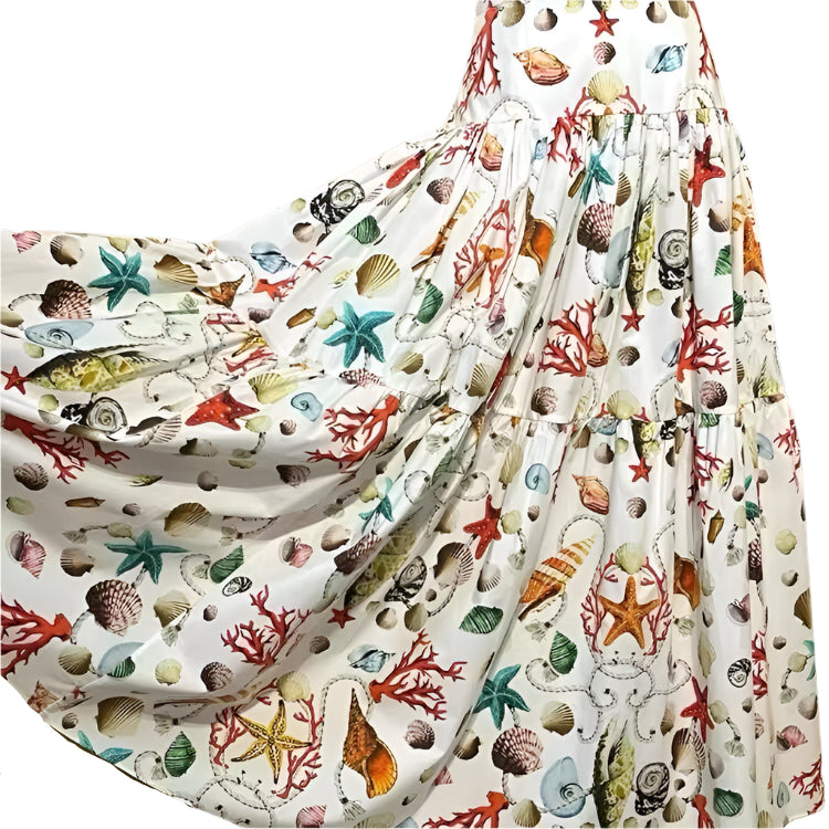 32 LATEST PRINT Handmade Italian Seashell print cotton skirt - Dress By Vicky
