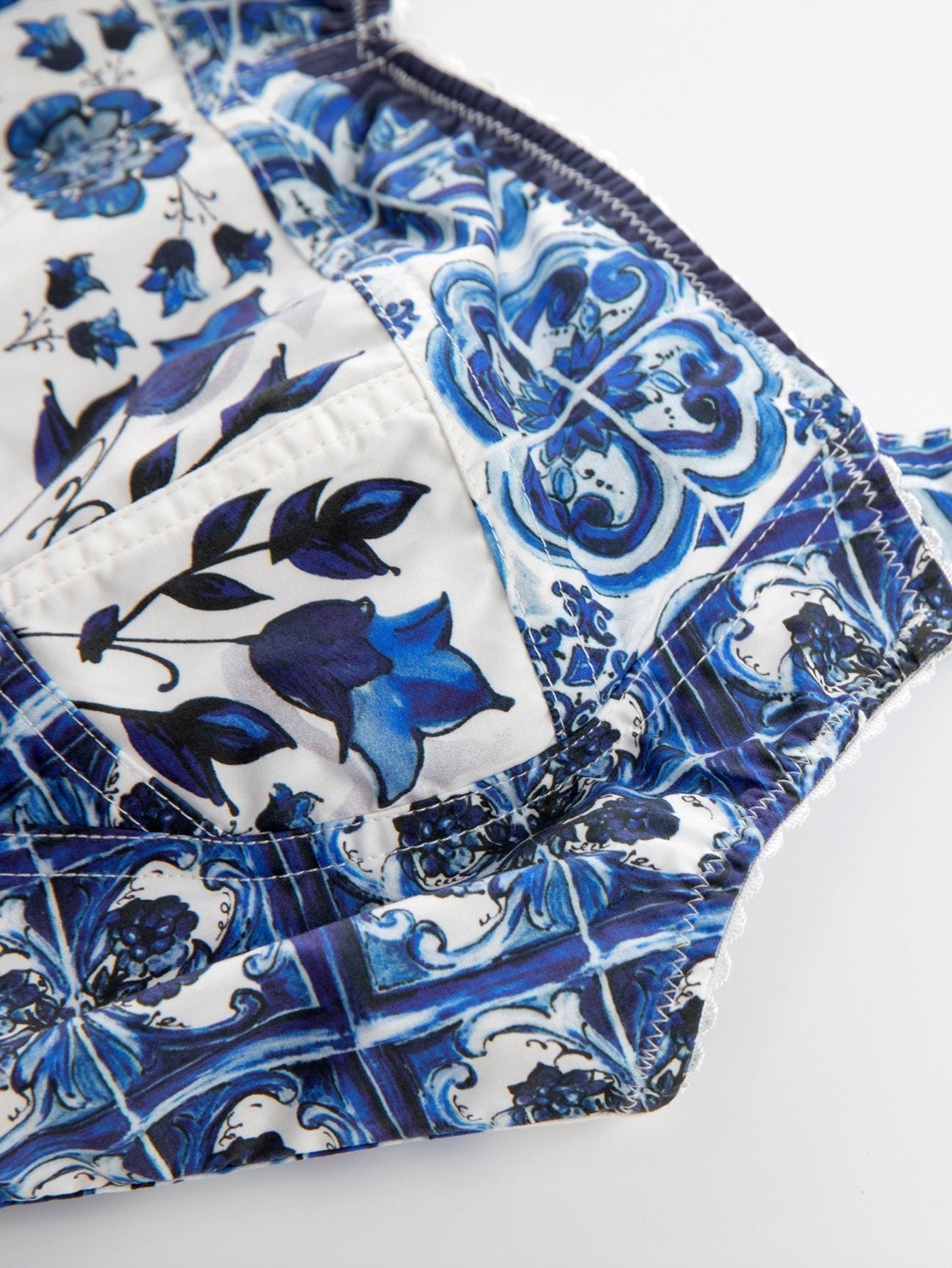 38 Handmade Italian designer Majolica print cotton top - Dress By Vicky