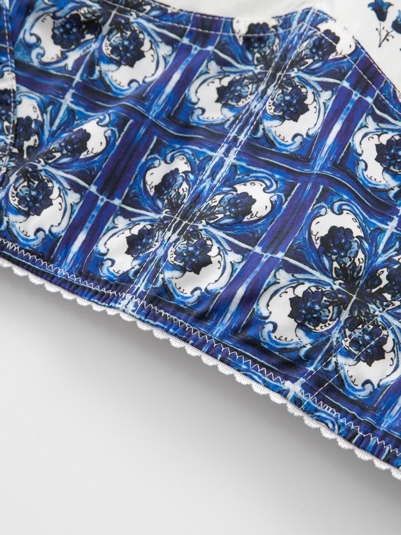 38 Handmade Italian designer Majolica print cotton top - Dress By Vicky