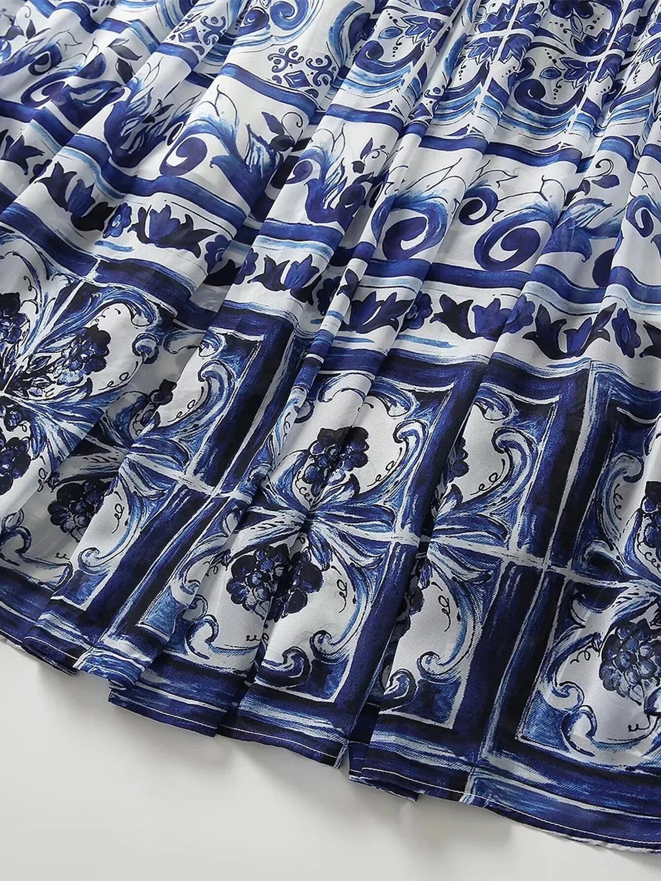 41 Handmade Italian designer RED or BLUE Majolica print sleeveless dress - Dress By Vicky