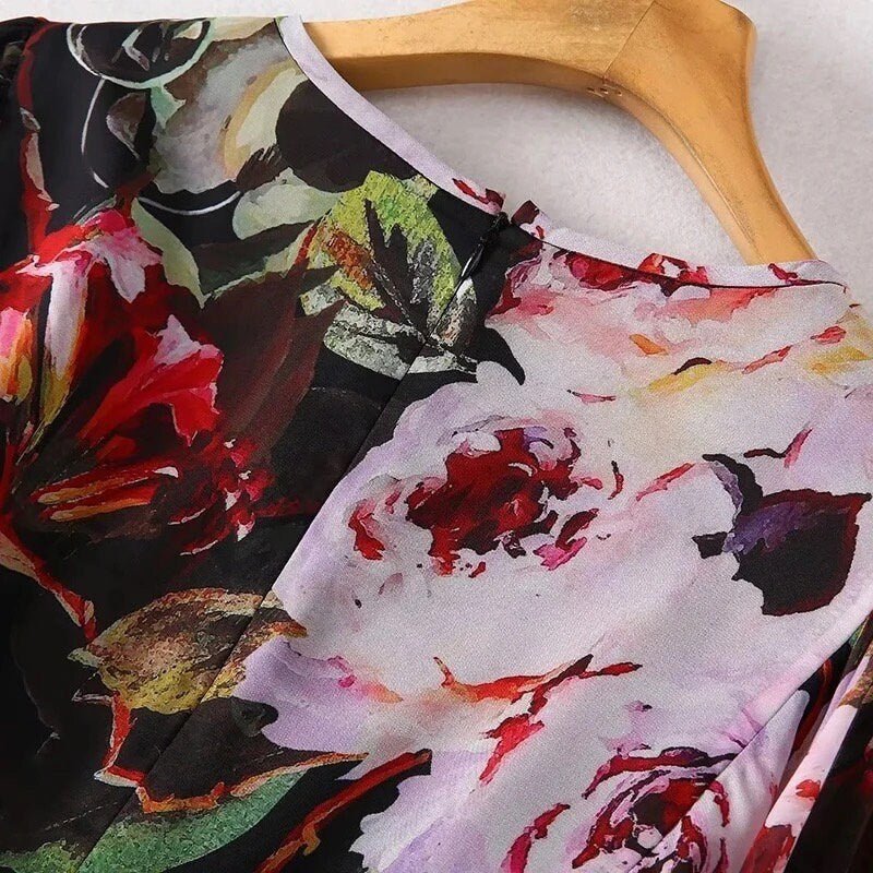 96 SUMMER 2024 Handmade Italian Mulifloral chiffon dress (Porcelain Sicilian Dress, Mosaic Dress, Italian Summer Dress, Dolce Vita Dress) - Dress By Vicky