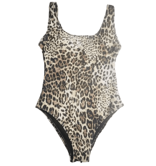 Brown Leo print one piece swimsuit - Dress By Vicky