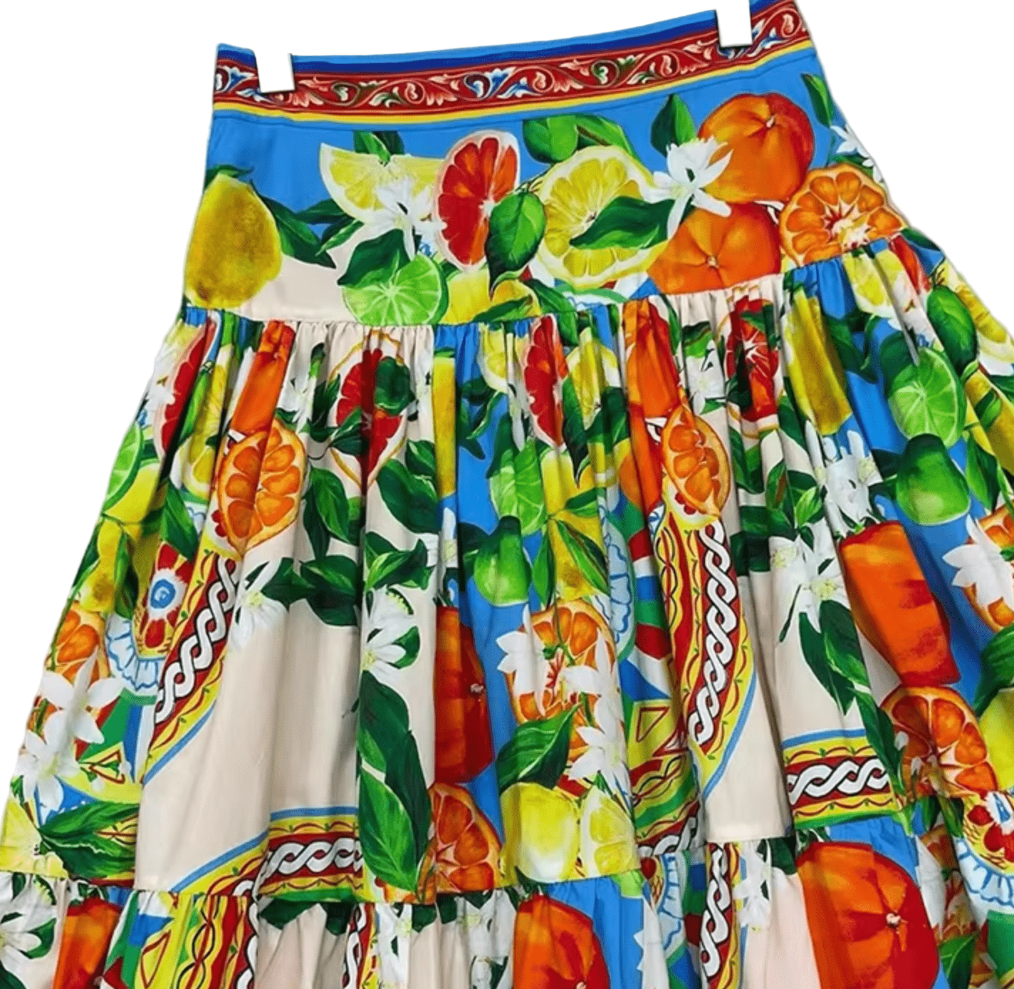 Cotton Maxi Skirt in Sicilian Oranges Print - Dress By Vicky