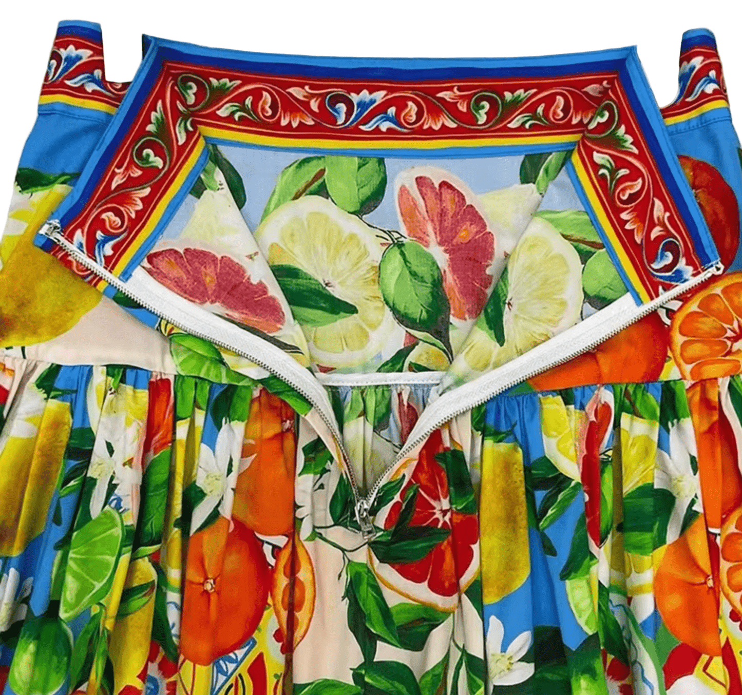 Cotton Maxi Skirt in Sicilian Oranges Print - Dress By Vicky