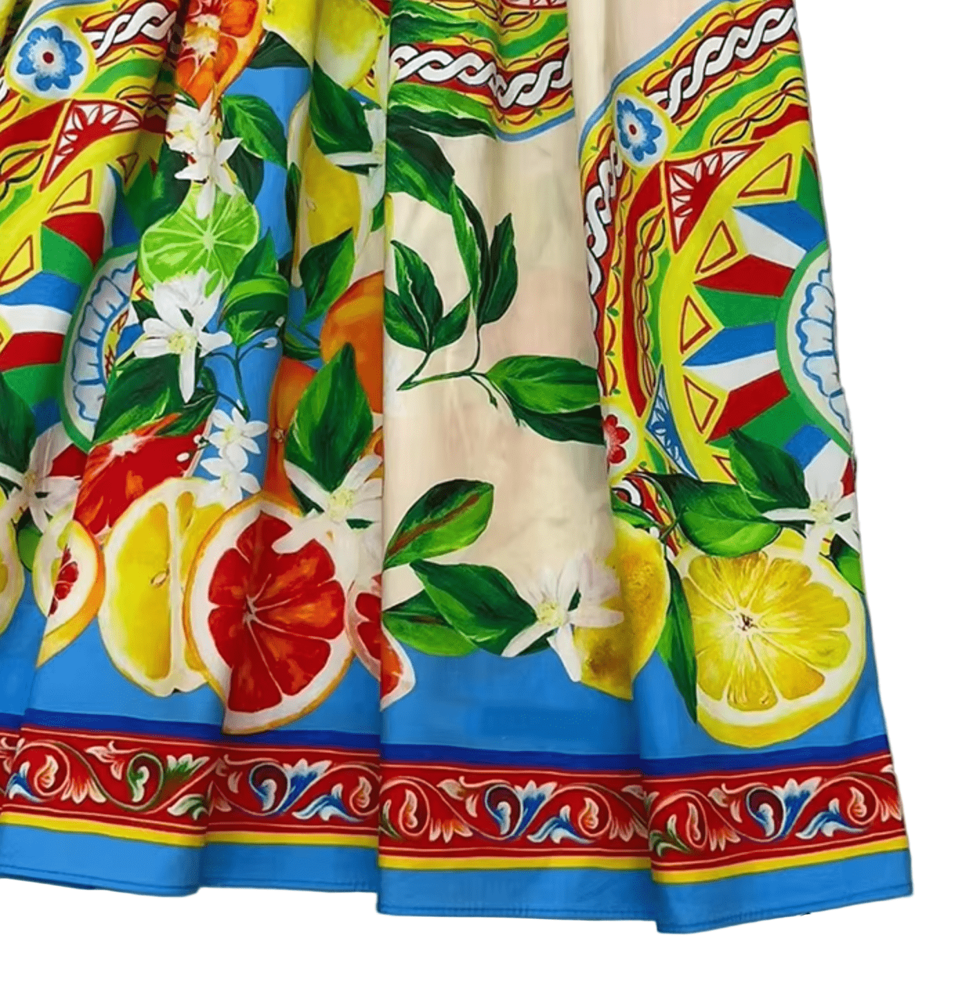 Cotton Maxi Skirt in Sicilian Oranges Print - Dress By Vicky