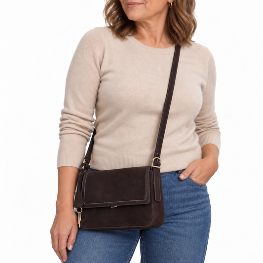 Nubuck Leather Shoulder & Crossbody Bag
