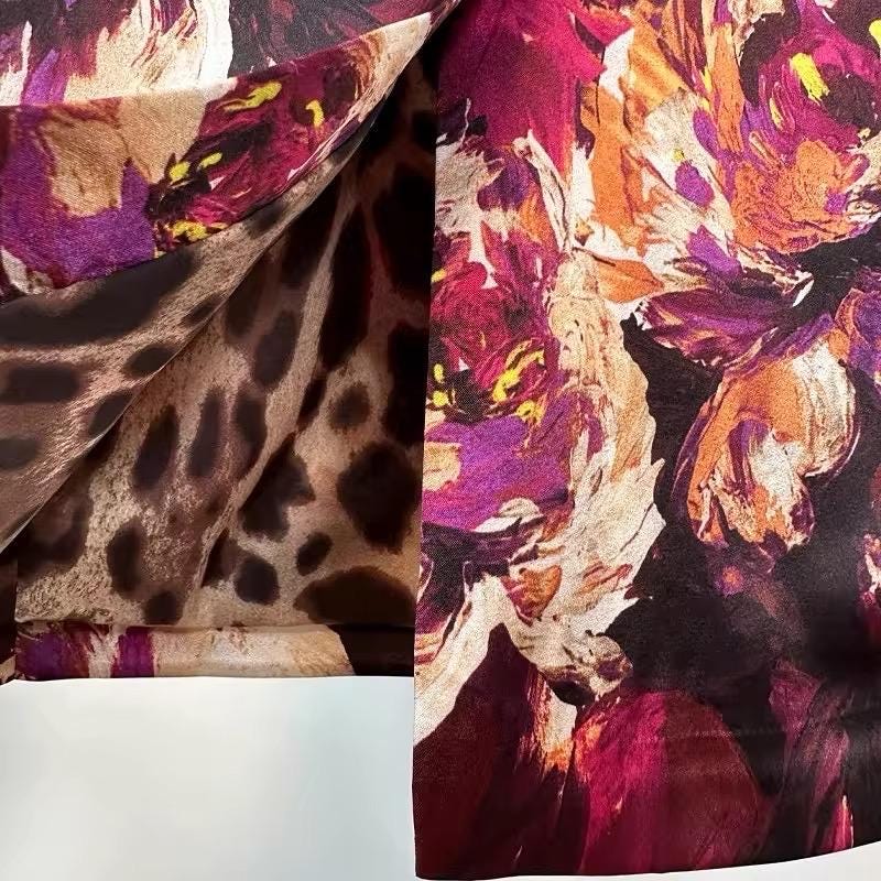 Fall Winter 2024 Burgundy Floral Print long sleeve dress, Pure Silk Handmade Dress, Dolce Vita dress, Wedding guest, party dress - Dress By Vicky