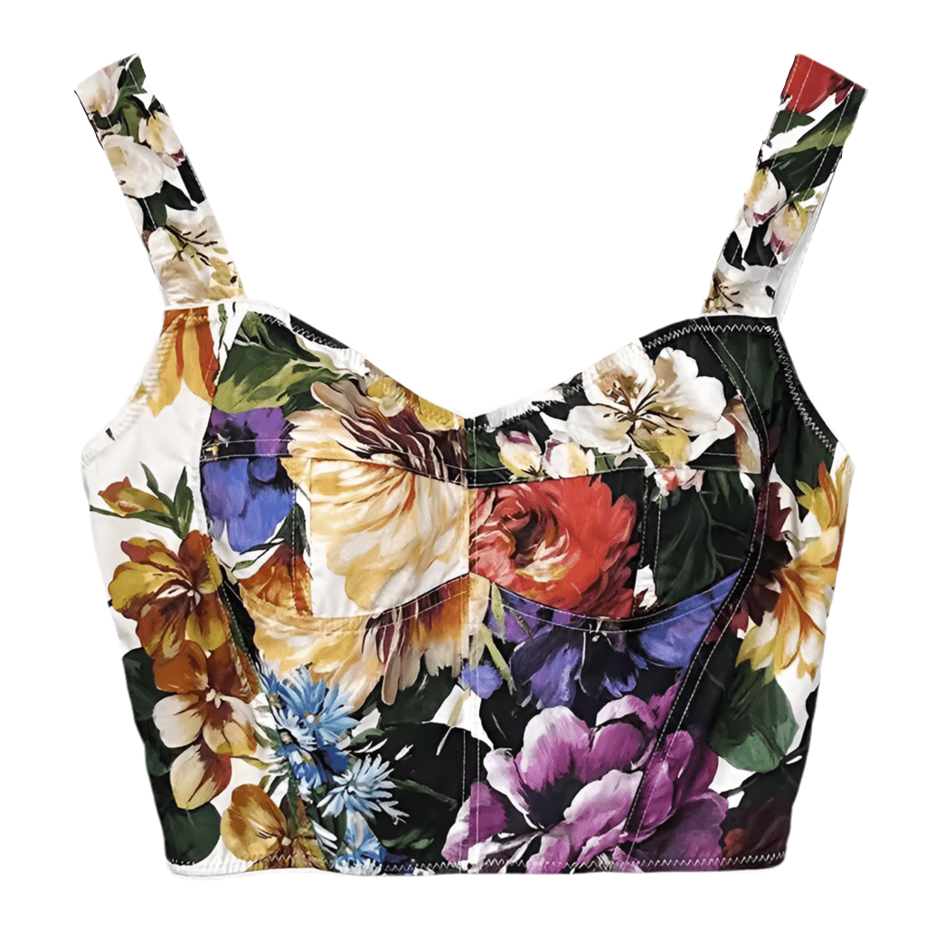 Italian Luxury August Flowers print 100% cotton top - Dress By Vicky