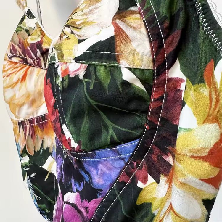 Italian Luxury August Flowers print 100% cotton top - Dress By Vicky