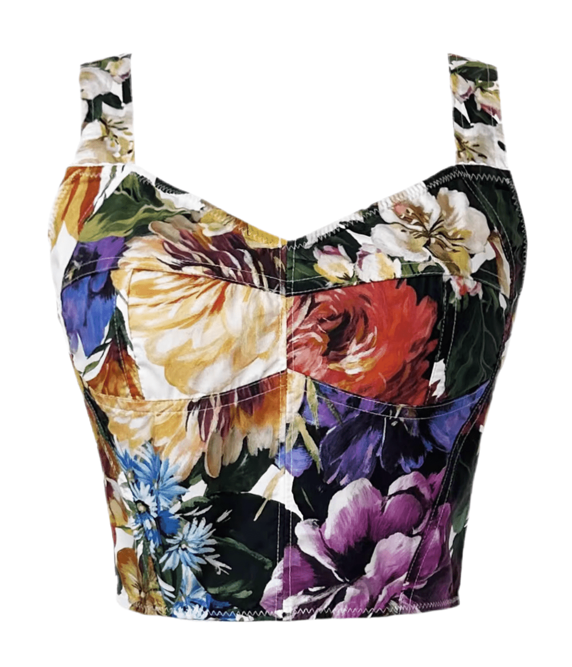 Italian Luxury August Flowers print 100% cotton top - Dress By Vicky