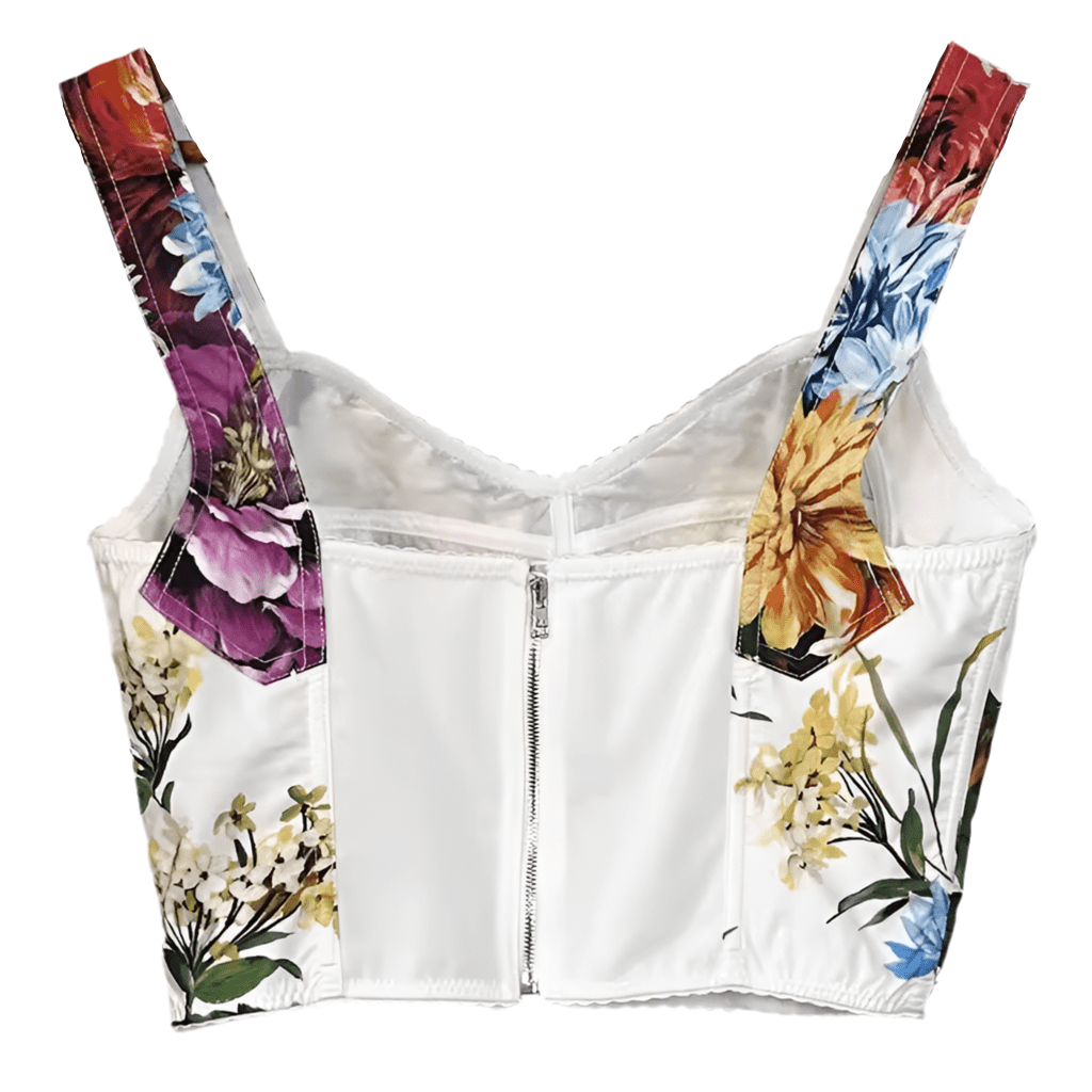 Italian Luxury August Flowers print 100% cotton top - Dress By Vicky