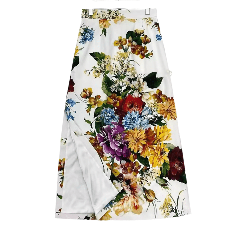 Italian Luxury August Flowers print midi pencil skirt - Dress By Vicky