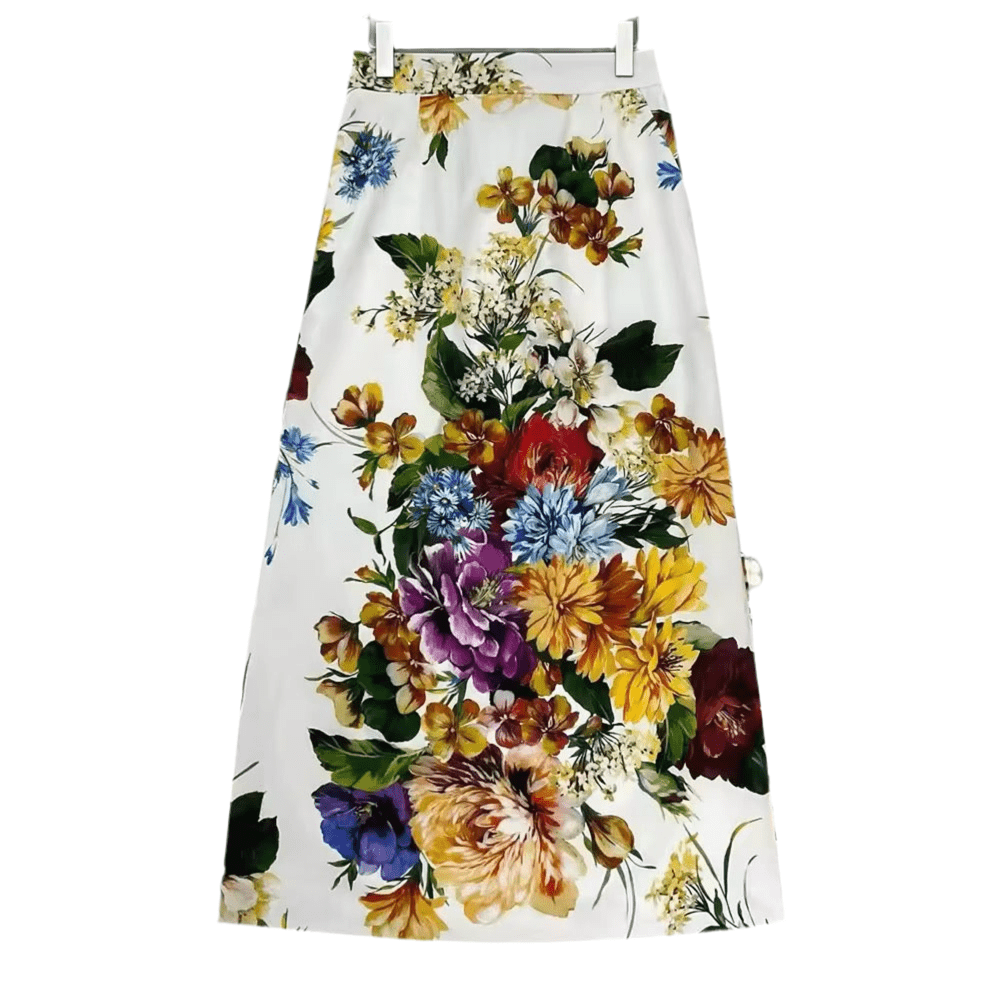 Italian Luxury August Flowers print midi pencil skirt - Dress By Vicky
