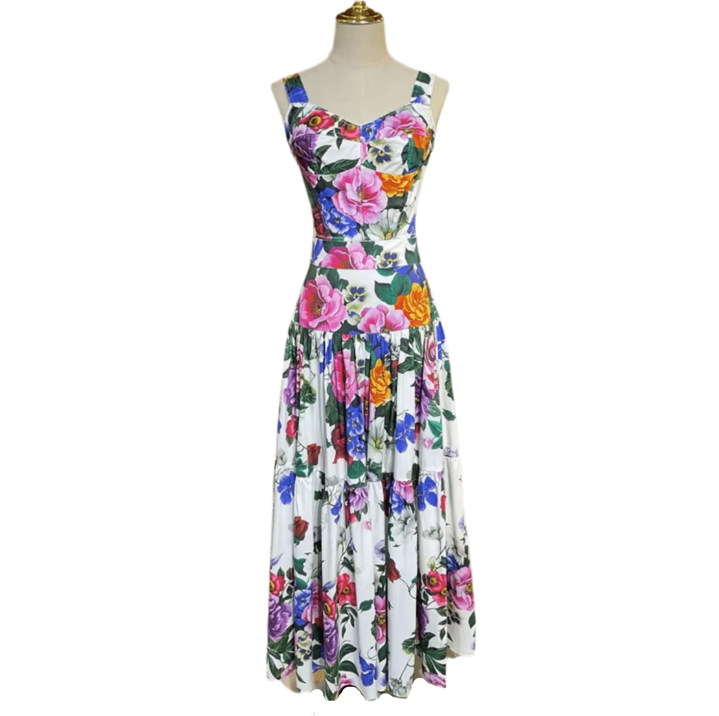 Italian Luxury Designer Roses & Violets print 100% cotton top - Dress By Vicky