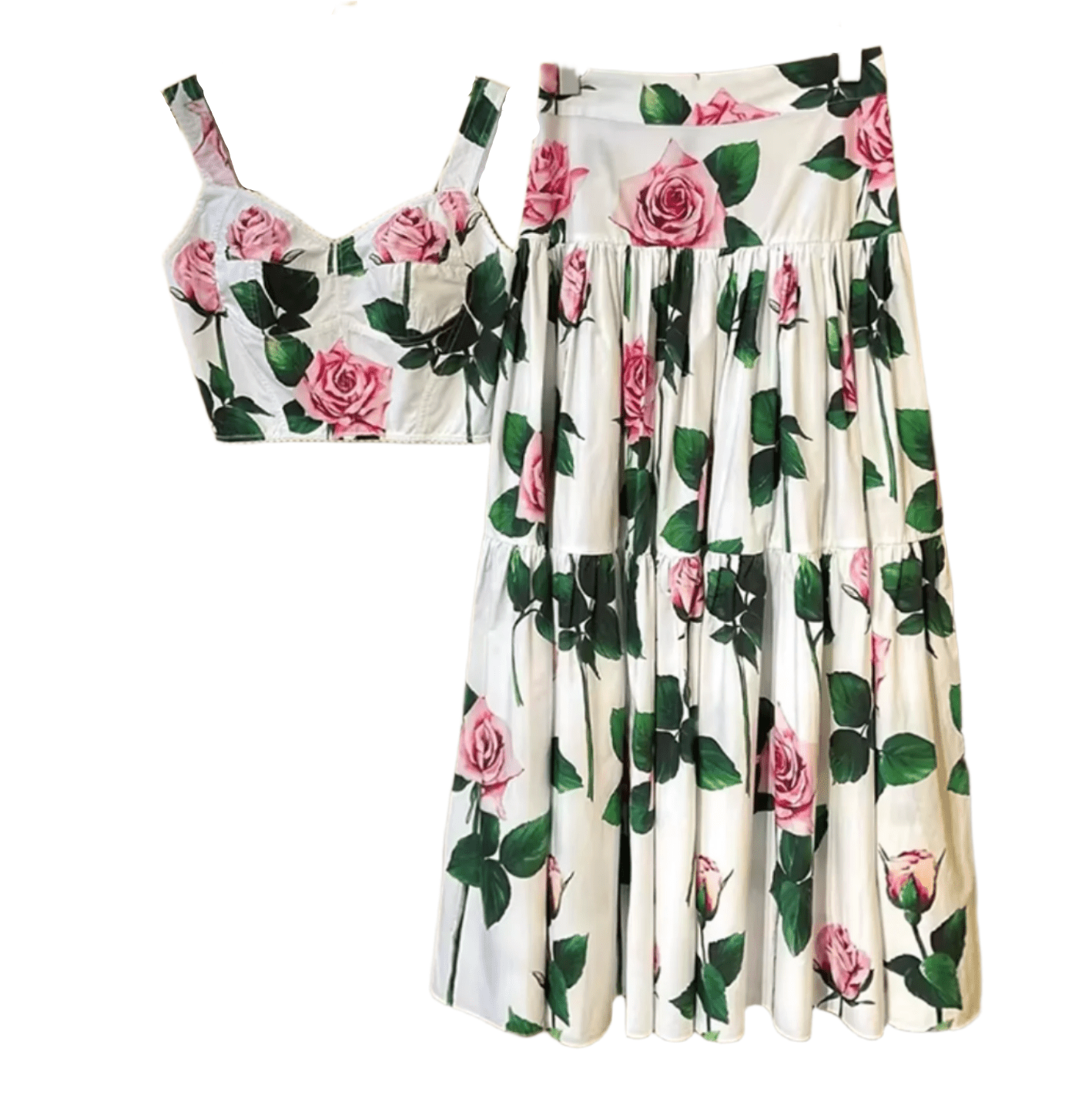 Italian Luxury Designer Timeless Roses print 100% cotton top - Dress By Vicky