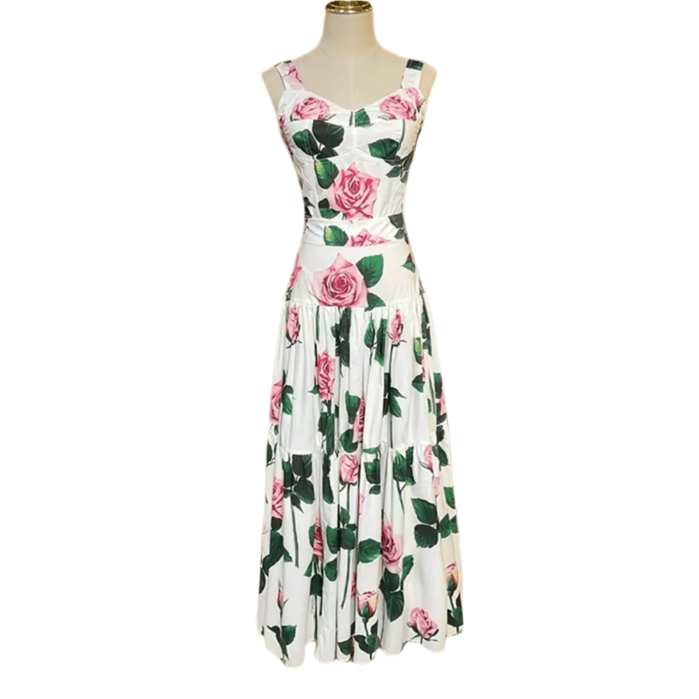 Italian Luxury Designer Timeless Roses print 100% cotton top - Dress By Vicky