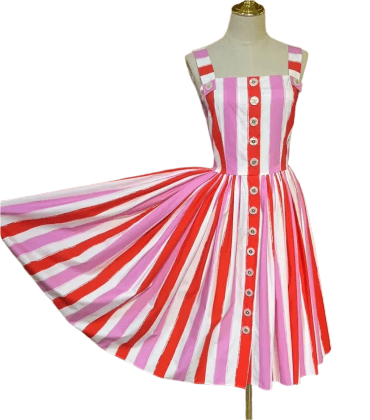 Italian Luxury Playful Stripes print 100% cotton dress - Dress By Vicky