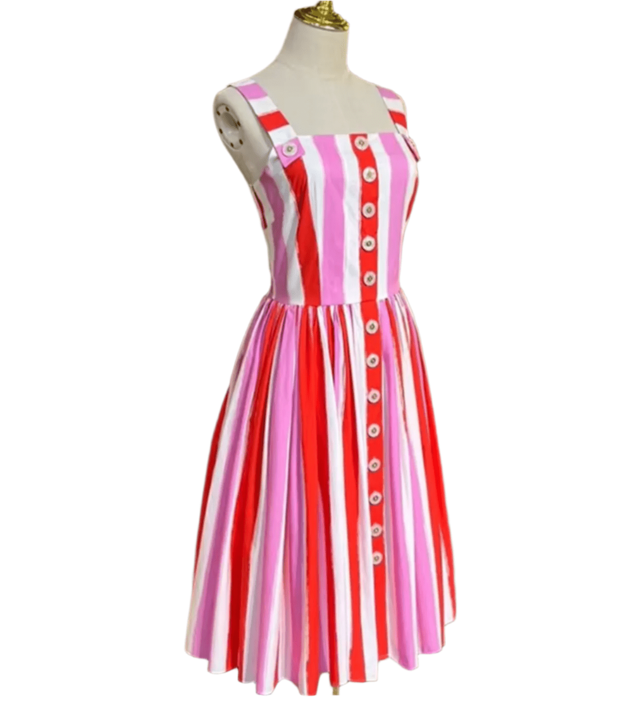 Italian Luxury Playful Stripes print 100% cotton dress - Dress By Vicky