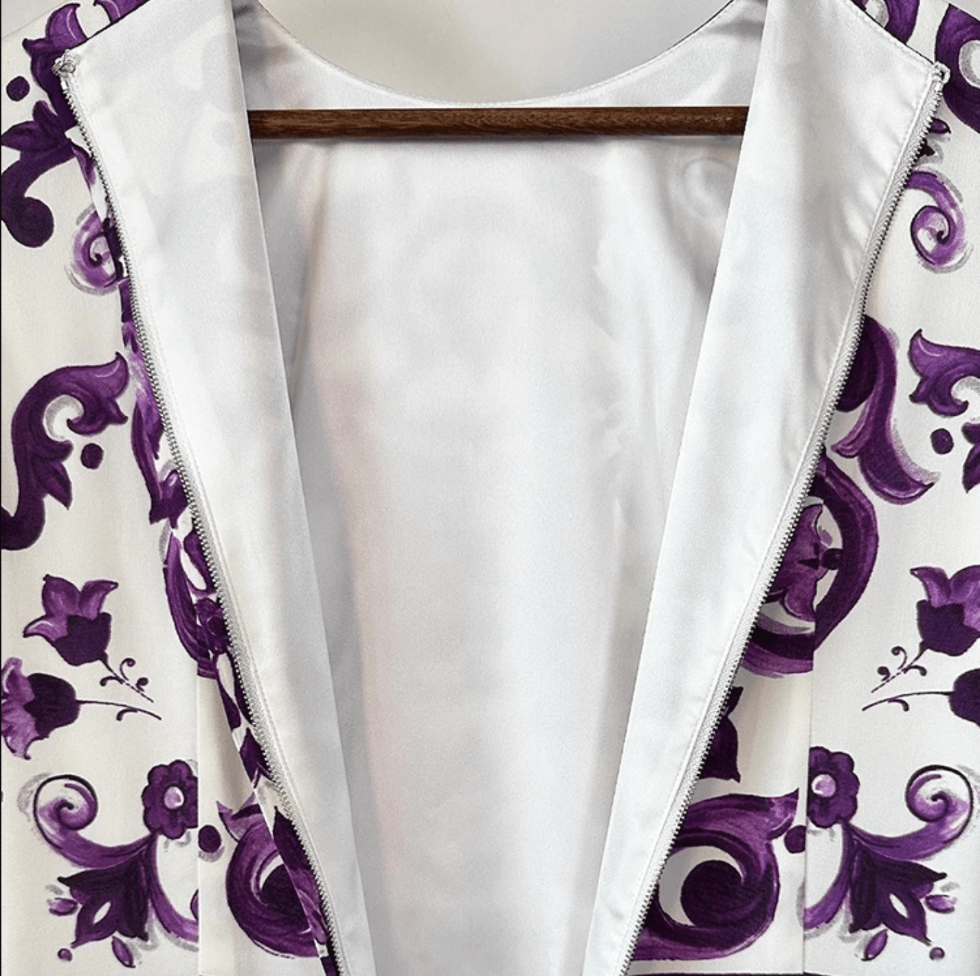 Italian Luxury Purple Majolica print 100% silk dress - Dress By Vicky
