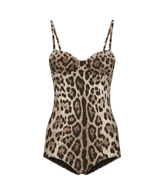 Leo print padded cups swimsuit - Dress By Vicky