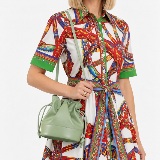Mini Leather Bucket Crossbody Bag
