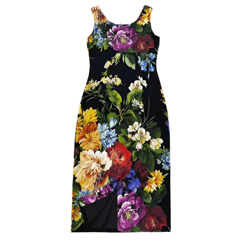 Luxury Crepe August Flowers pencil midi dress - Dress By Vicky
