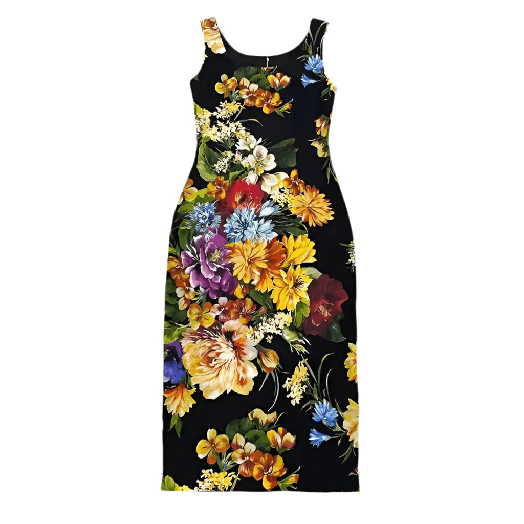 Luxury Crepe August Flowers pencil midi dress - Dress By Vicky