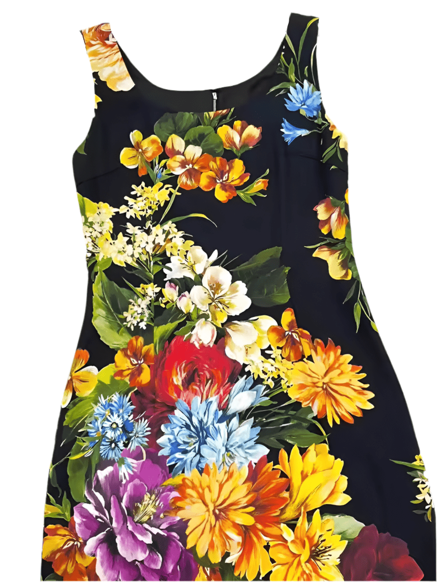 Luxury Crepe August Flowers pencil midi dress - Dress By Vicky