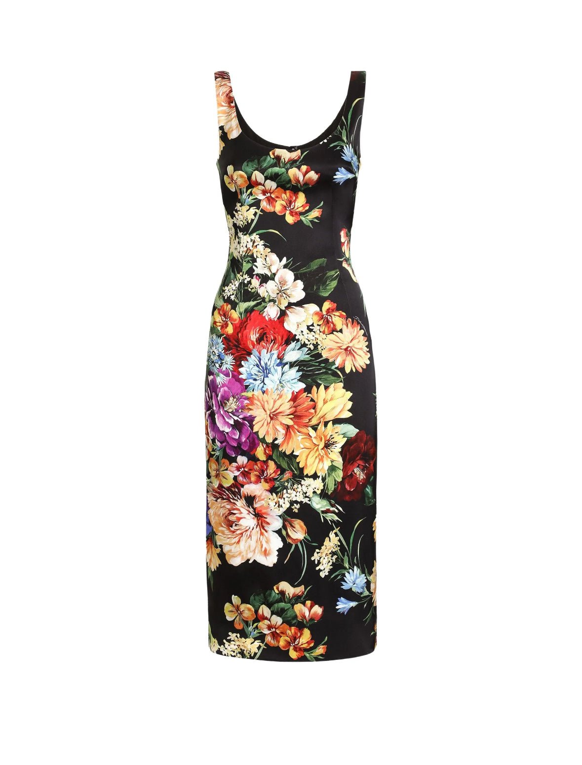Luxury Crepe August Flowers pencil midi dress - Dress By Vicky