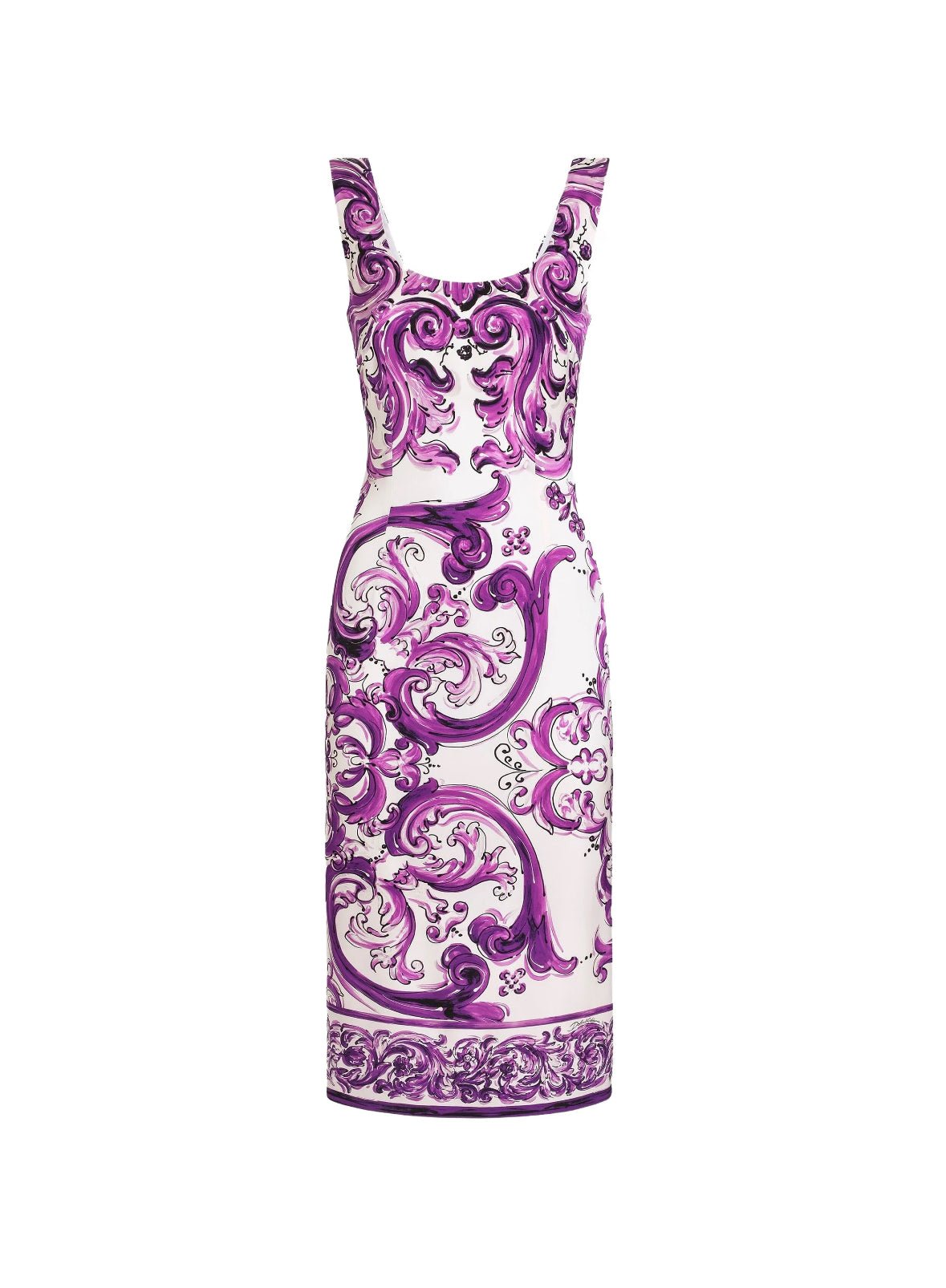 Luxury Crepe Purple Majolica pencil midi dress - Dress By Vicky