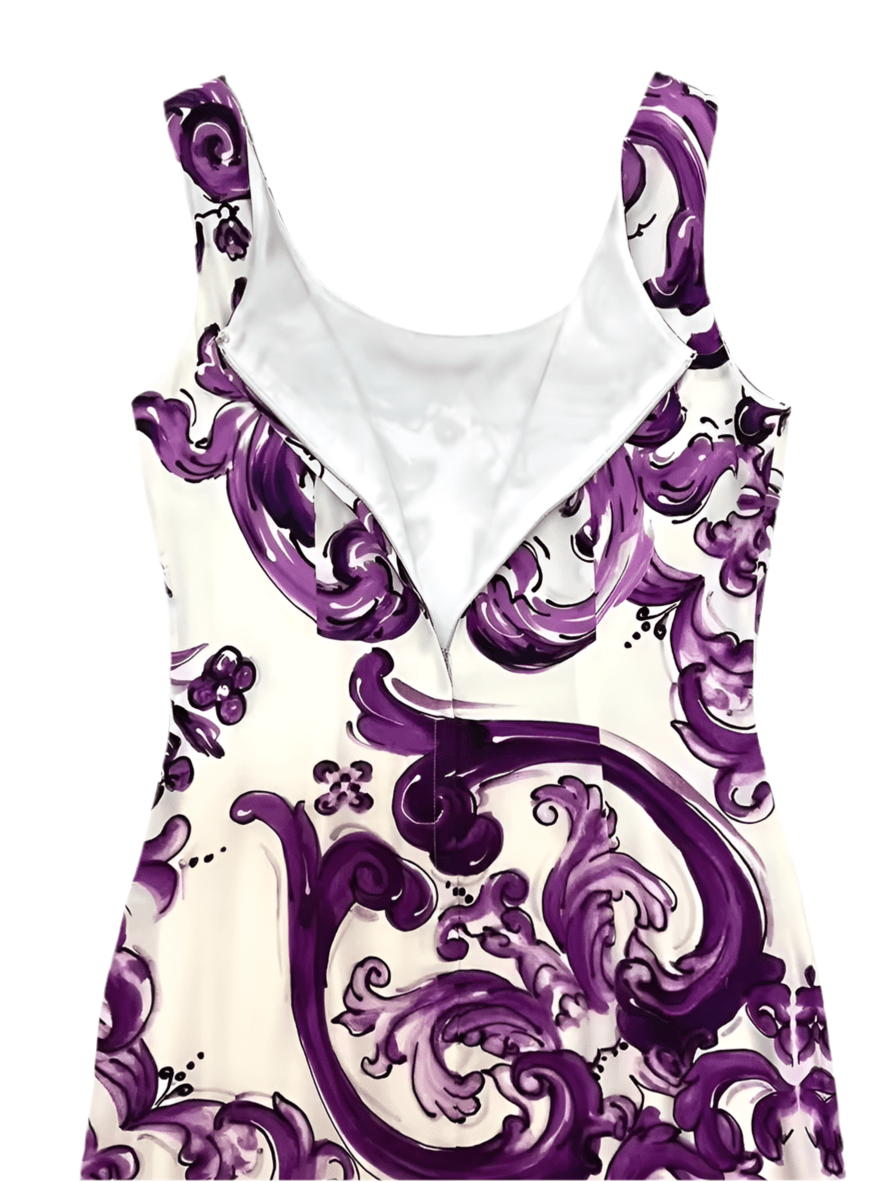 Luxury Crepe Purple Majolica pencil midi dress - Dress By Vicky