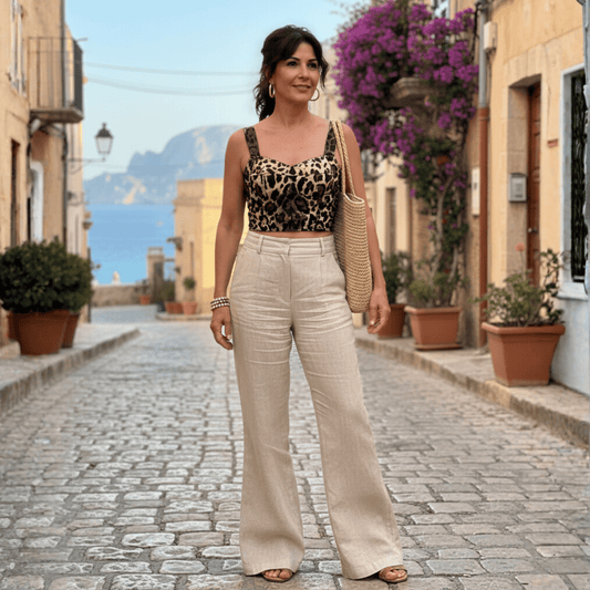 Luxury Leo print lingerie style 100% cotton top - Dress By Vicky