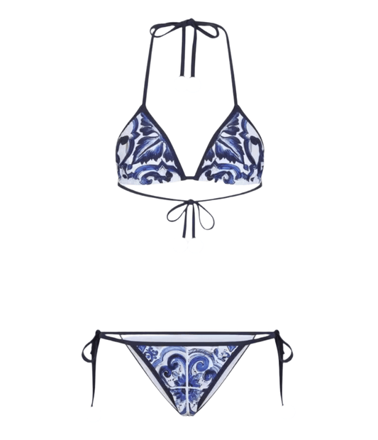 Majolica print bikini (blue, yellow or red) - Dress By Vicky