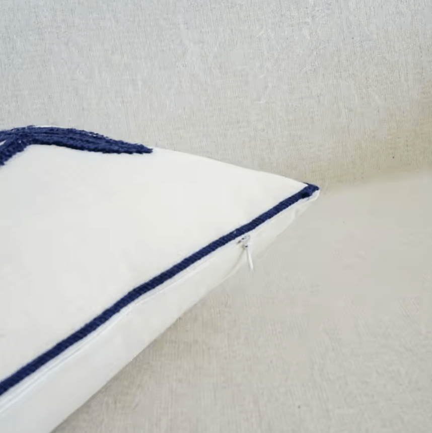 Mediterranean Starfish blue embroidered cushion pillowcase - Dress By Vicky