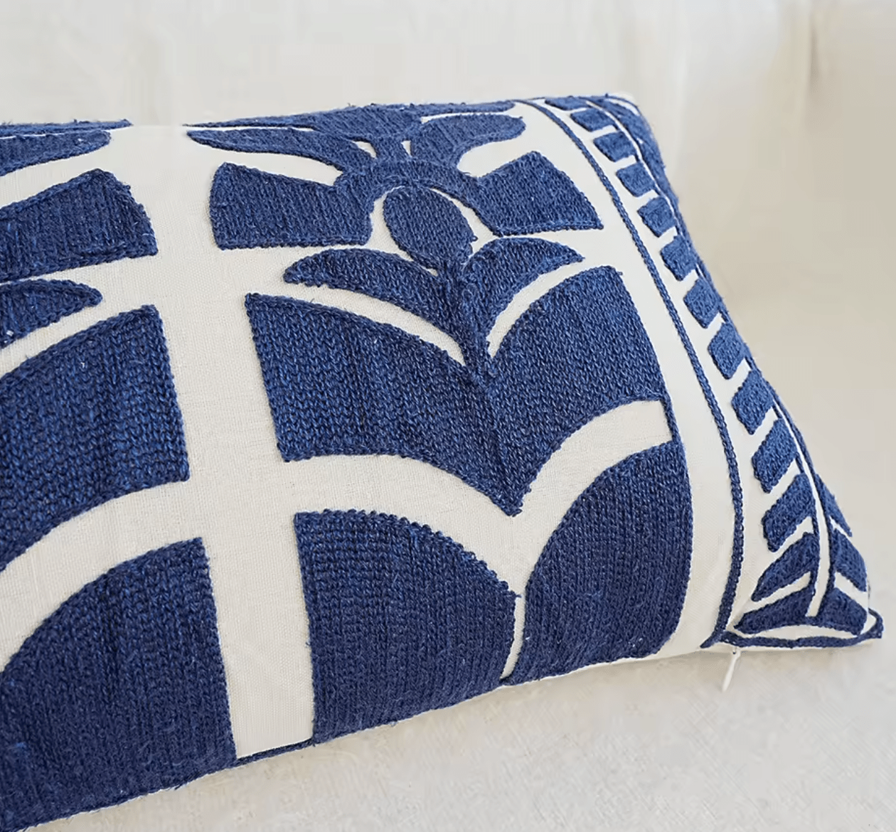 Moroccan style blue embroidered cushion pillowcase - Dress By Vicky