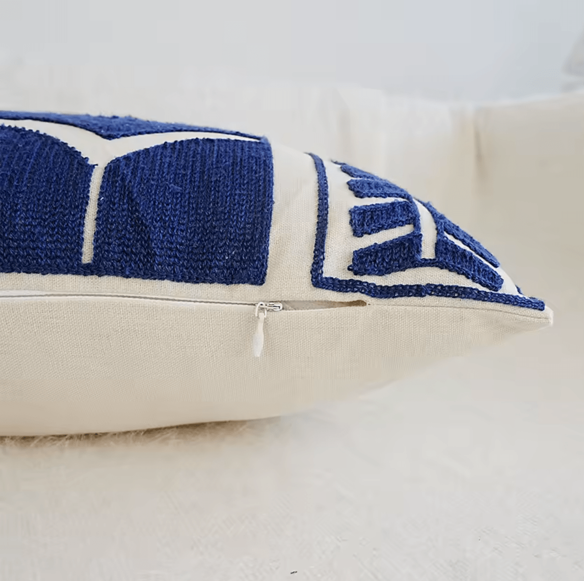 Moroccan style blue embroidered cushion pillowcase - Dress By Vicky