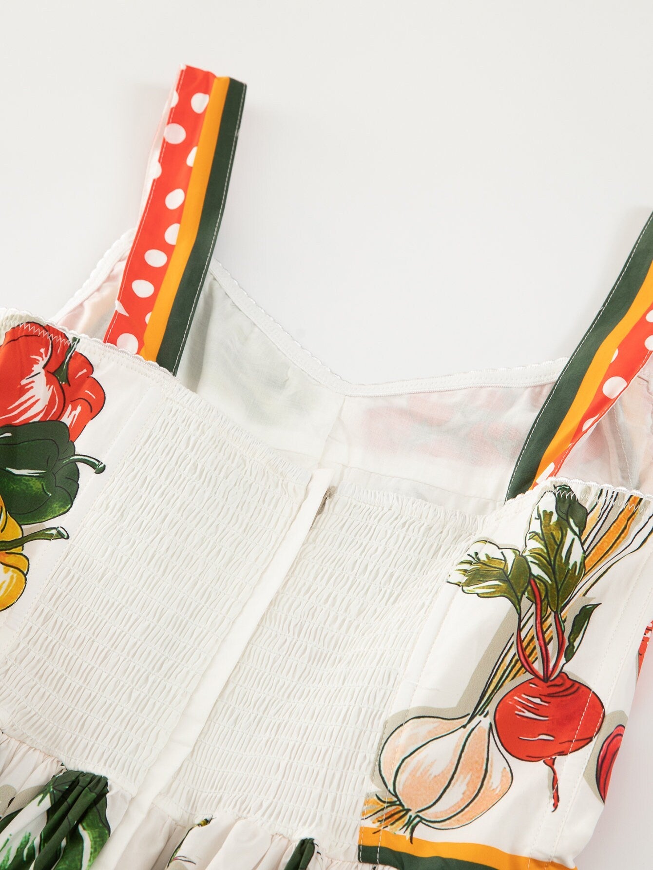 OUTLET: Italian Veggies print sleeveless cotton maxi dress, SIZE XL - Dress By Vicky