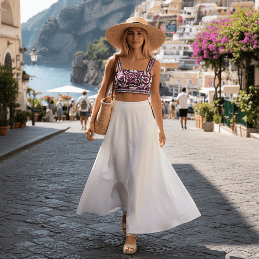 Purple Majolica porcelain print 100% cotton top - Dress By Vicky