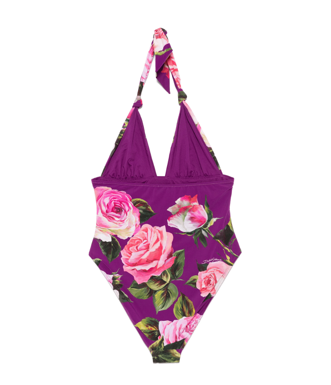 Purple roses print one piece swimsuit - Dress By Vicky