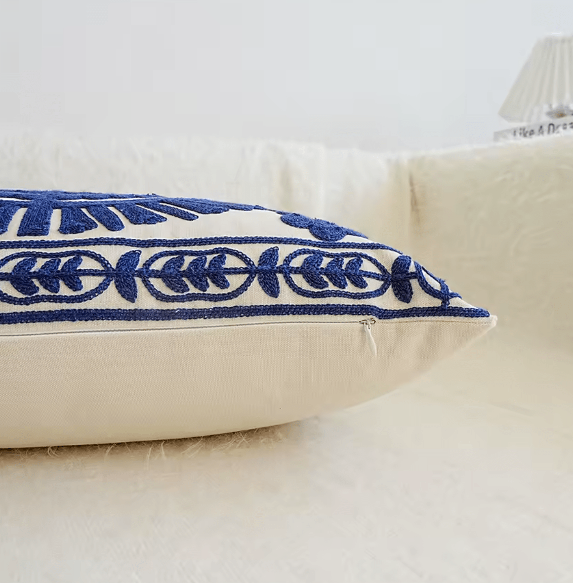 Tree Of Life blue embroidered cushion pillowcase - Dress By Vicky