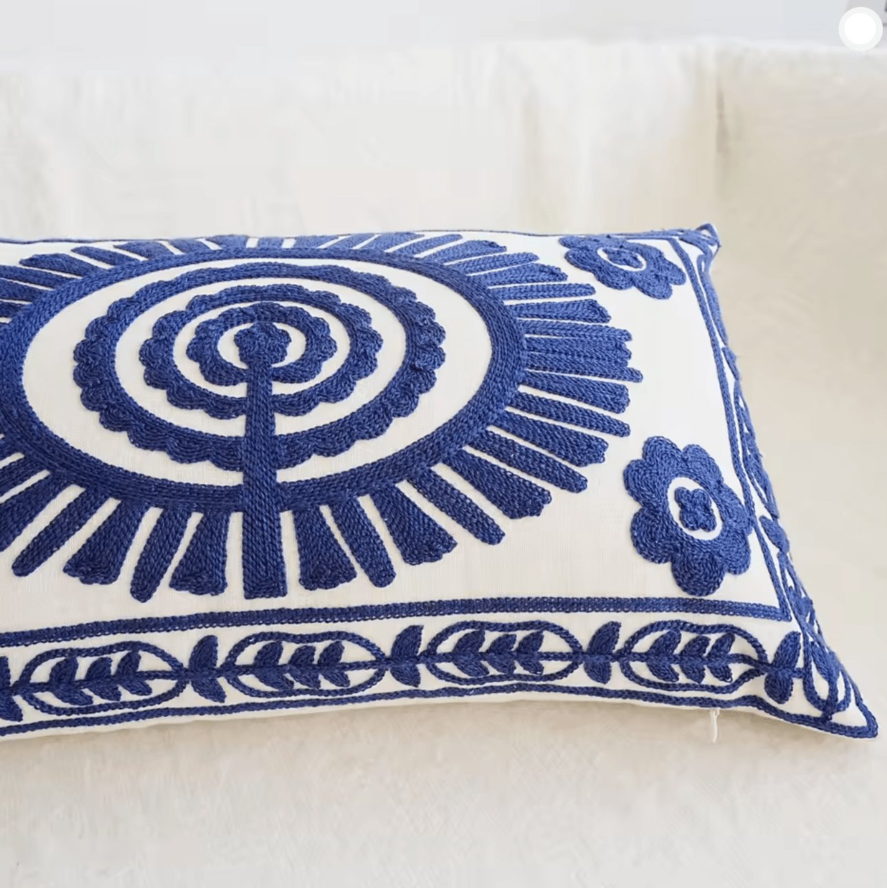 Tree Of Life blue embroidered cushion pillowcase - Dress By Vicky