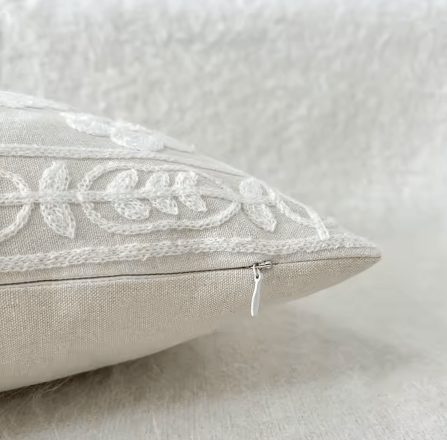 Tree Of Life white embroidered cushion pillowcase - Dress By Vicky