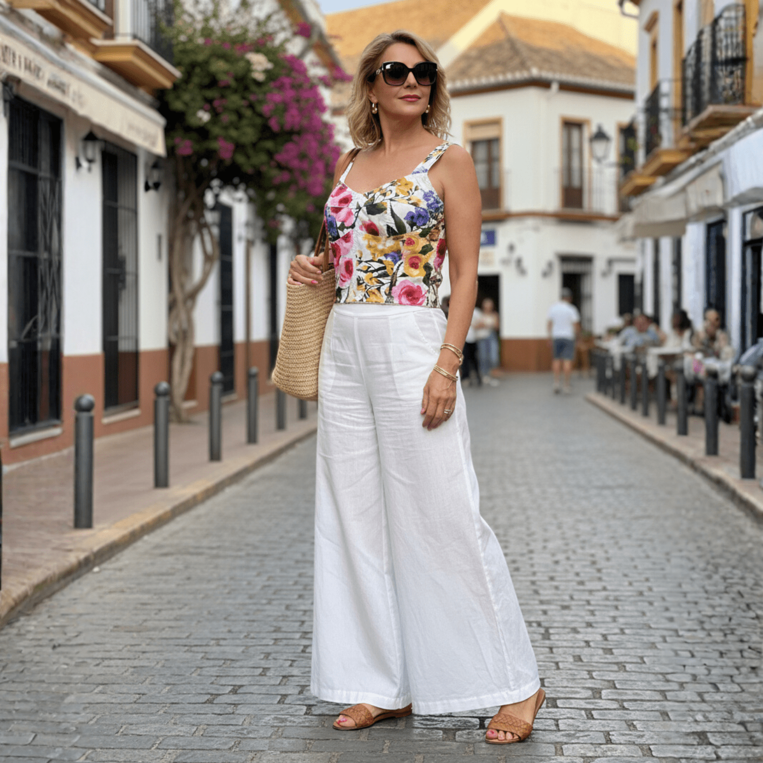White floral print cotton bustier top - Dress By Vicky