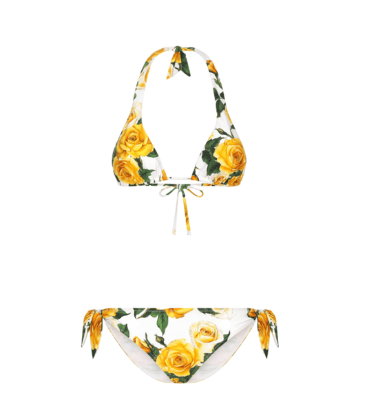 Yellow roses print bikini - Dress By Vicky