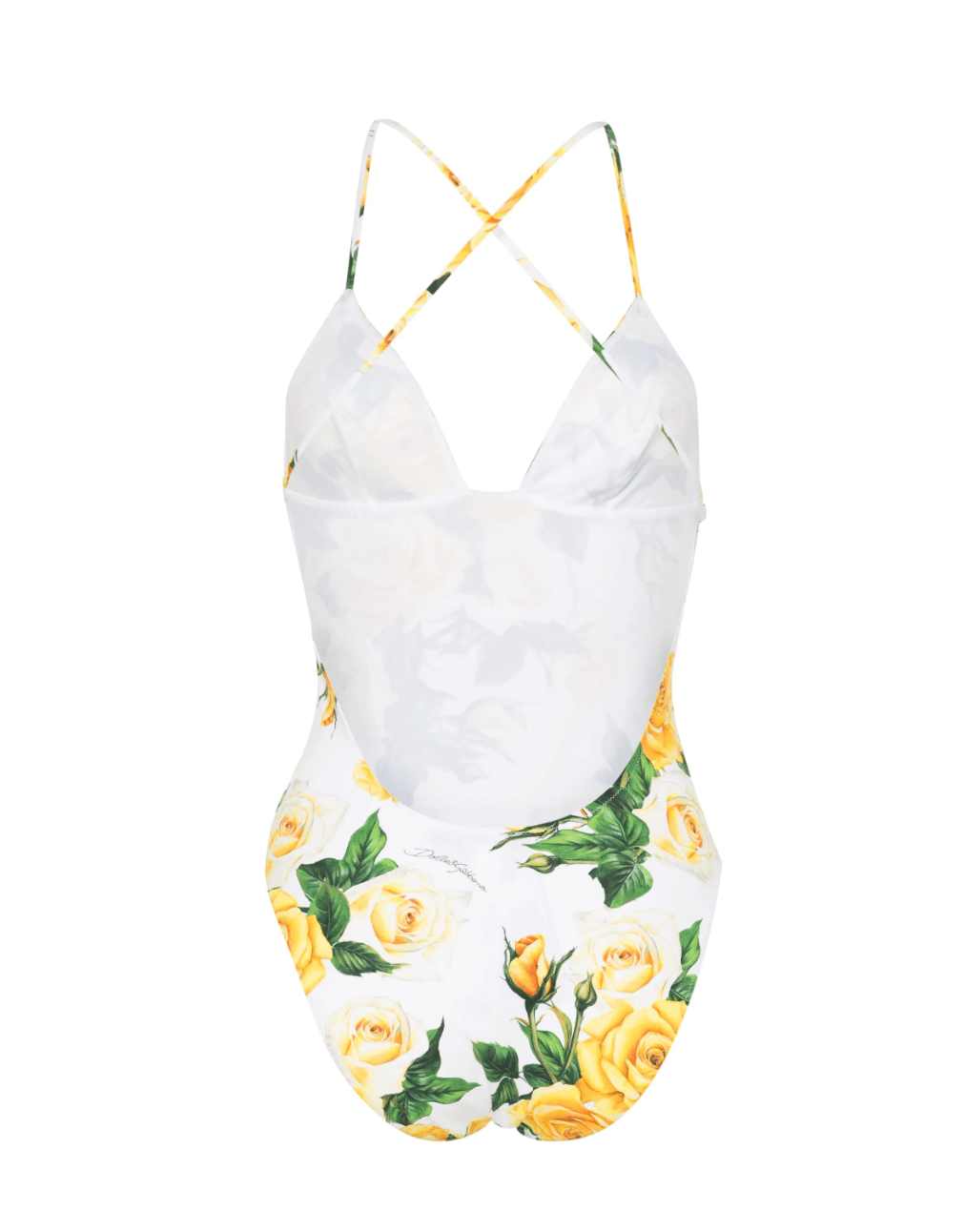 Yellow roses print one piece swimsuit - Dress By Vicky