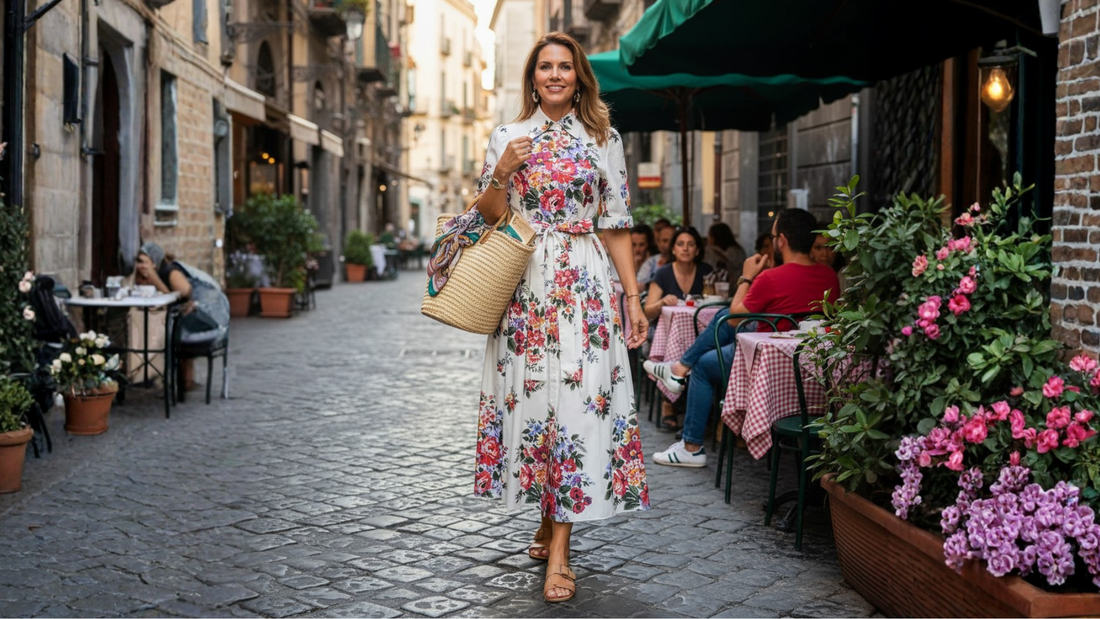 midi cotton dress for elegance and comfort in medtiterranean criuses and summer travels